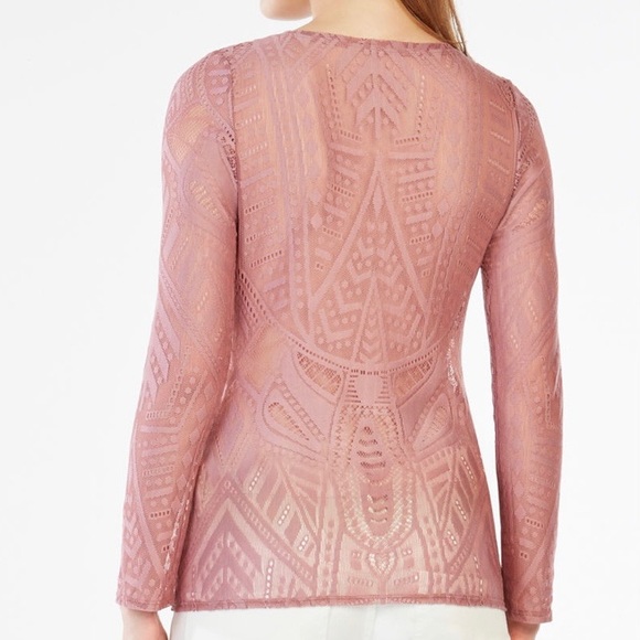 BCBG MAXAZRIA Semi-sheer Lace Top - Picture 4 of 6